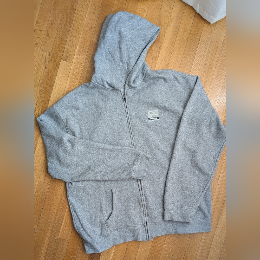 Hyperfly Men's Heather Gray Zip-Up Hoodie. Medium Weight. Size XXL
